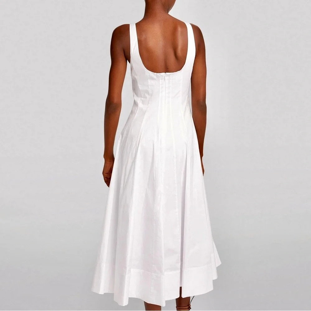 🌺🎉HP🎉🌺 NWT Staud Wells Midi Dress White - Picture 2 of 16
